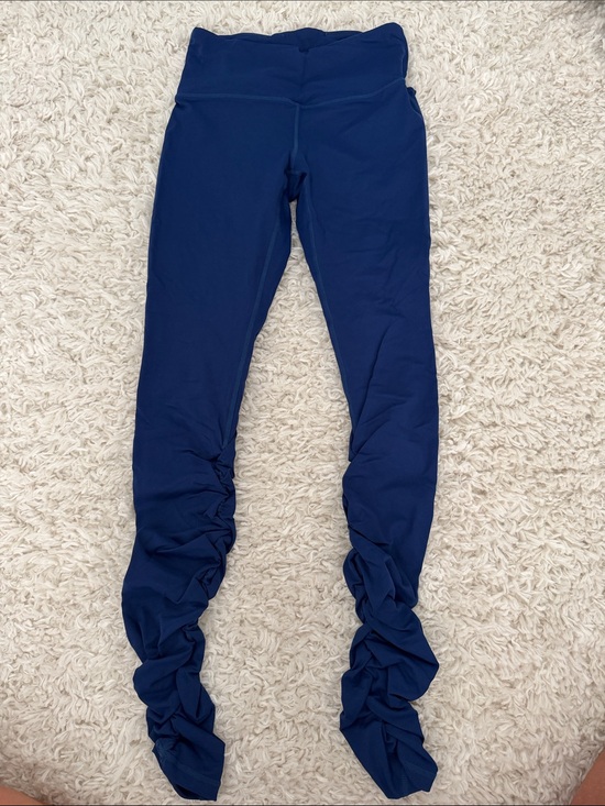 Yogipace Pants - High-Waist Navy Ruched Leggings